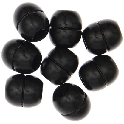 Rico Design Macramé Beads Wood Black  8 Pcs - 95x100x19mm