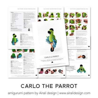 Carlo the amigurumi parrot