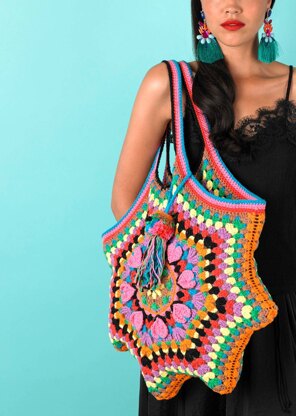 Passion Petal Tote - Free Bag Crochet Pattern For Women in Paintbox Yarns Cotton Aran