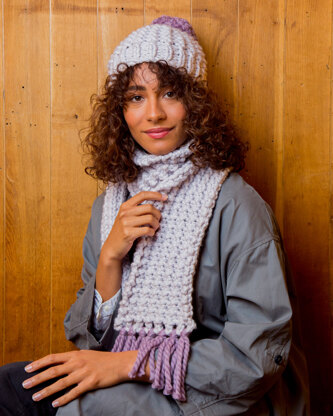 Adele Hat & Scarf - Knitting Pattern For Women in MillaMia Naturally Soft Super Chunky by MillaMia