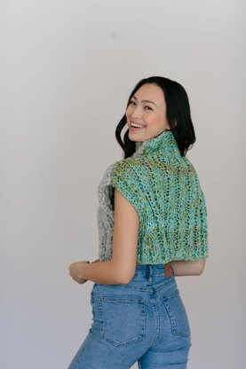 Diamond Crop Sweater in Knit Collage Wildflower - Downloadable PDF
