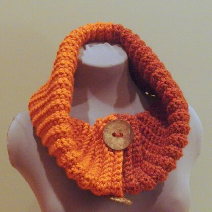 Big Thick Ribbed Button Cowl