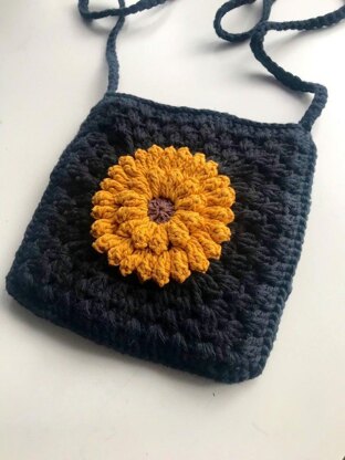 PATTERN - Crochet Sunflower Mini Side Bag Tote