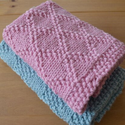 Diamonds Baby Blanket in Aran Yarn