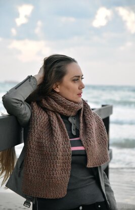 Unisex textured knit scarf