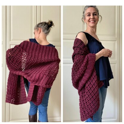 Easy Wrap Shawl Crochet Pattern: Wrapped In Red Wrap Shawl