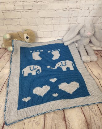 Newborn baby blnaket in Double sided knitting