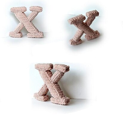 Letter X Crochet Pattern, 3D Letter Amigurumi