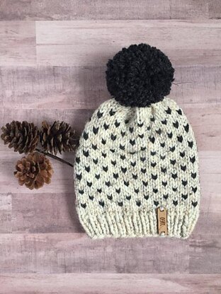 Wheat and Charcoal Beanie