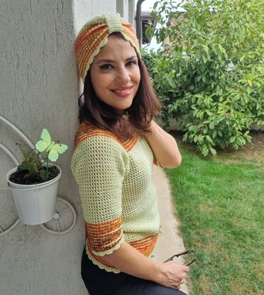 Elegant sweater with turban