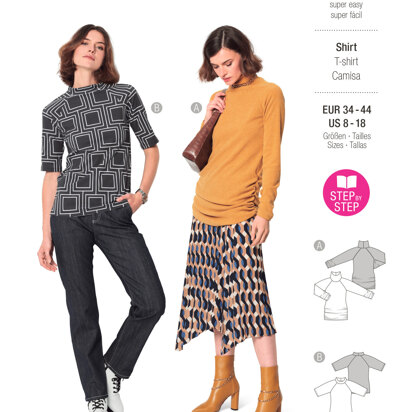 Burda Style Misses' Top with Raglan Sleeves B6067 - Paper Pattern, Size 8-18 (34-44)