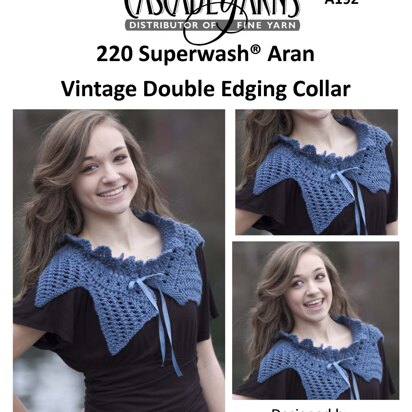 Vintage Double Edging Collar in Cascade Yarns 220 Superwash® Aran - A192 - Downloadable PDF