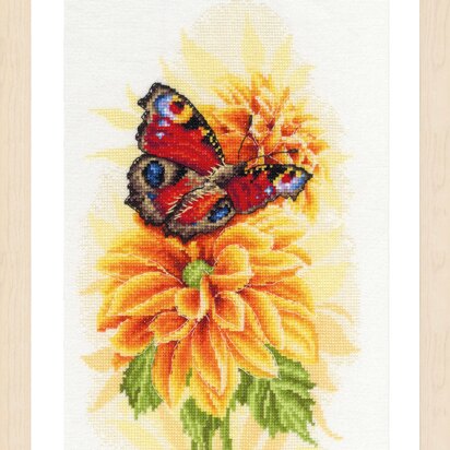 Kreuzstich-Stickset „Flatternder Schmetterling“ von Lanarte - PN-0194926