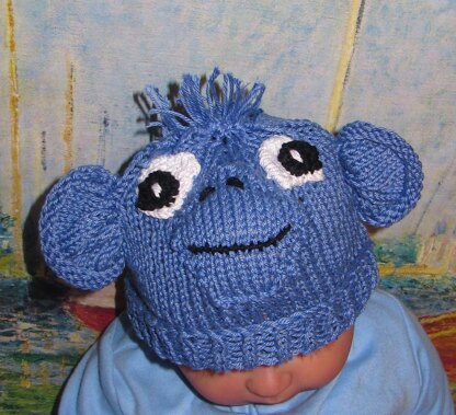 Baby Blue Monkey Beanie Animal Hat