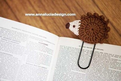 Crochet hedgehog bookmark