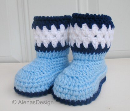 Crochet Blue Toddler Booties