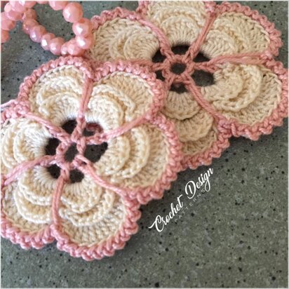 Crochet 3 Layered Flower applique / Embellishment / Motif