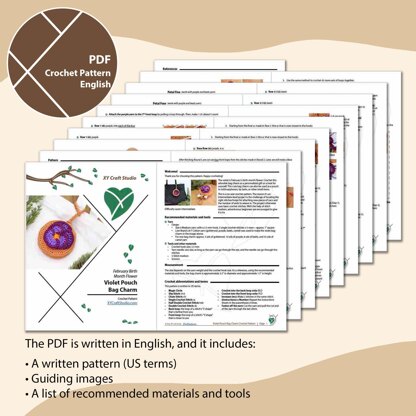 Violet Pouch Bag Charm