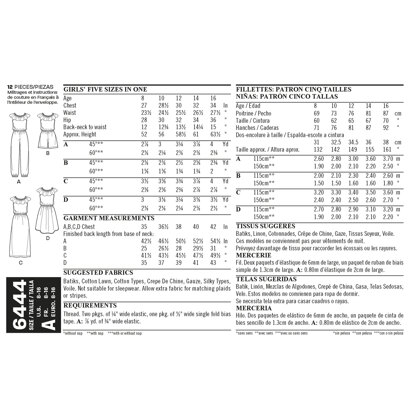 New Look Girl's Dress and Jumpsuit in Two Lengths 6444 - Paper Pattern, Size A (8-10-12-14-16)