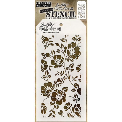 Stampers Anonymous Tim Holtz Layered Stencil 4.125"X8.5" - Floral