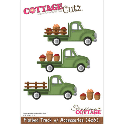 CottageCutz Dies - Flatbed Truck W/Accessories 4.9"X2.2"