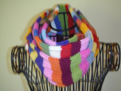 Striped stash busting scarf