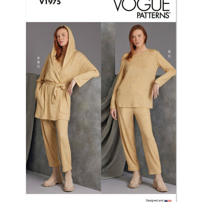 Vogue Sewing Misses' Knit Jacket with Belt, Top and Pants V1975 - Sewing Pattern