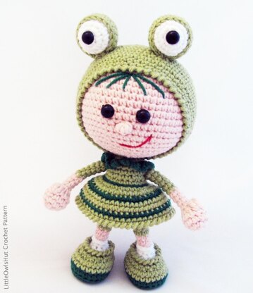 118 Girl Doll in a frog outfit