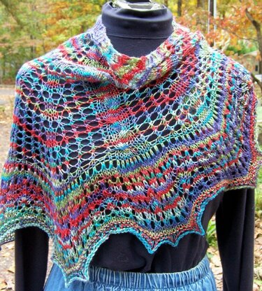 Lacy Maple Leaf shawl