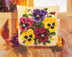 Vervaco Pansy Posy Cushion Front Chunky Cross Stitch Kit - 40cm x 40cm