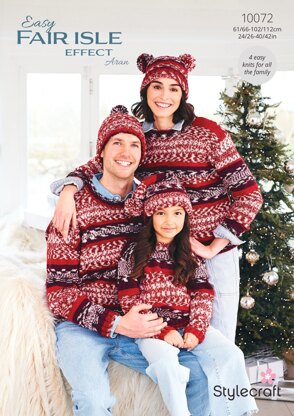 Sweater and Hats in Stylecraft Easy Fair Isle Effect - Downloadable PDF