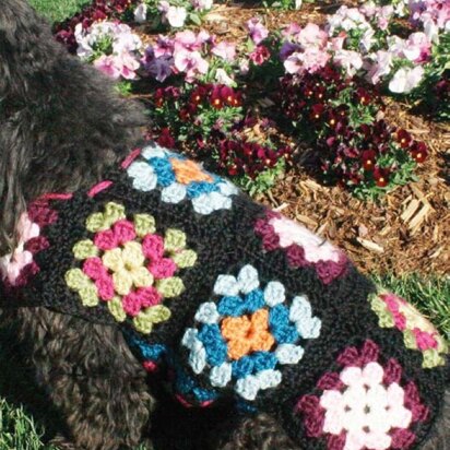 Crochet Granny Square Sweater in Red Heart Soft Solids - WR1095