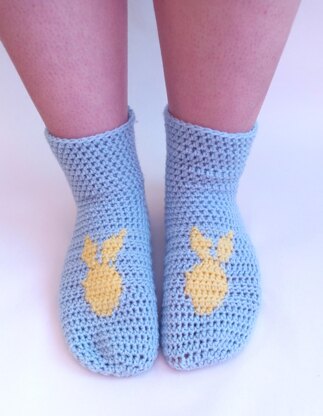 The 'Easter Bunny' crochet socks