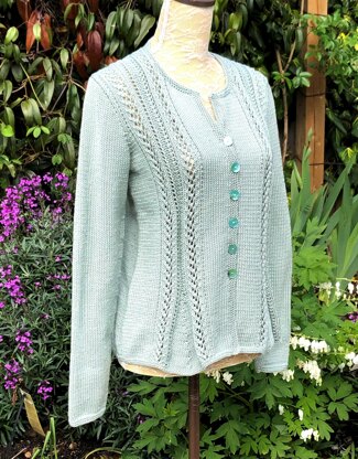 Cardigan with Lacy Godets