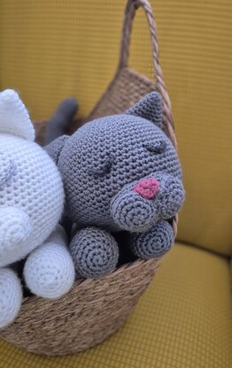 Sleeping Cat Crochet Amigurumi Plush Doll
