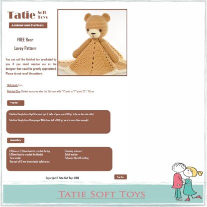 Lovey Blanket Bear Security Blanket Teddy