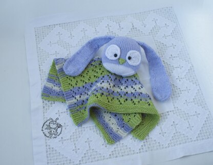 Bunny Toy Baby Lace Blanket