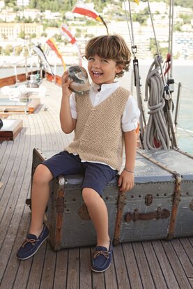 Boys Waistcoat in Bergere de France Coton Fifty - 67531-16 - Downloadable PDF