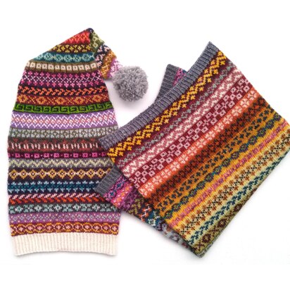 WYS Fair Isle Pinafore, Mitts, Cowl & Leg Warmers - West Yorkshire