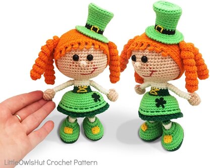 183 Girl Doll in a St Patrick Leprechaun outfit