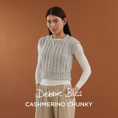 Freya - Slipover Knitting Pattern for Women in Debbie Bliss Cashmerino Chunky