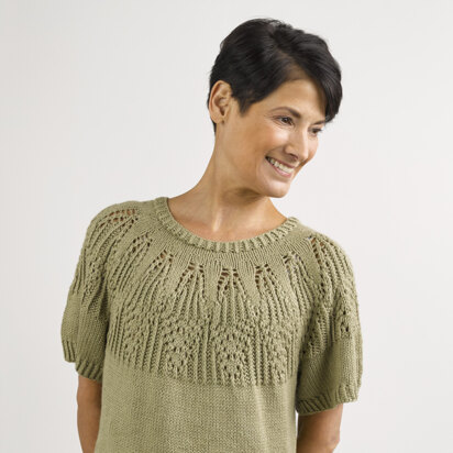 1077 Cloudywing - Jumper Knitting Pattern for Women in Valley Yarns Goshen