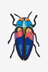 Tricoloured Jewel Beetle in DMC - PAT0480 - Downloadable PDF