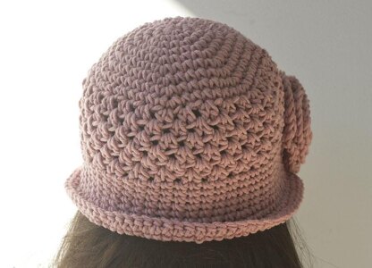 Crocheted Flower Cloche Hat