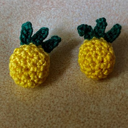 Crochet Pineapple Stud Earrings