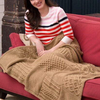 Knit Your Cables Afghan in Red Heart Soft Solids - LW4309 - knitting pattern