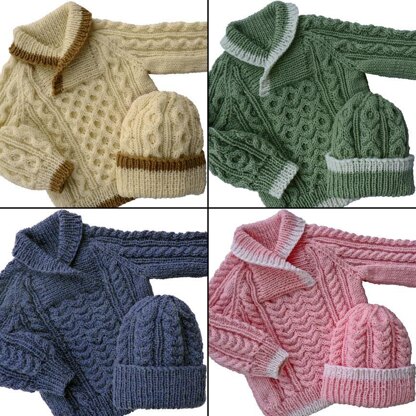 Baby to Toddler Cable Sweater & Hat