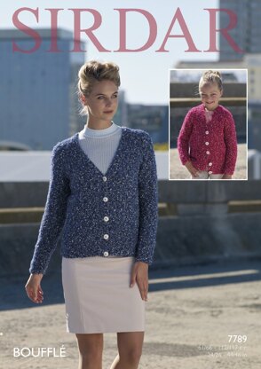 Cardigans  in Sirdar Bouffle - 7789- Downloadable PDF