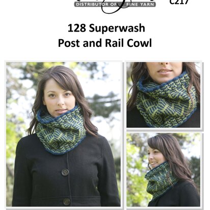 Post and Rail Cowl in Cascade Yarns 128 Superwash - C217 - Downloadable PDF