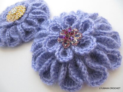 Mohair Brooch Unique Large Flower 3D Tutorial